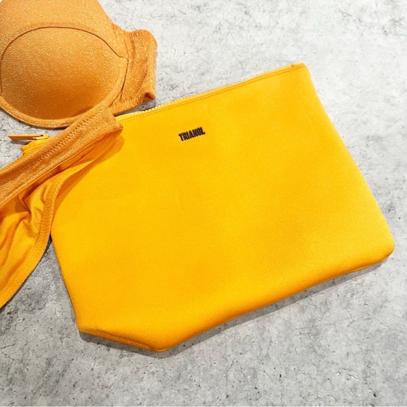 Triangl saria Orange sparkle Large Top / Medium Bottom Bikini Swimsuit Set - Picture 8 of 10